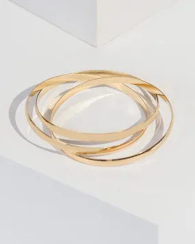 Gold Metal Interlocking Bracelet