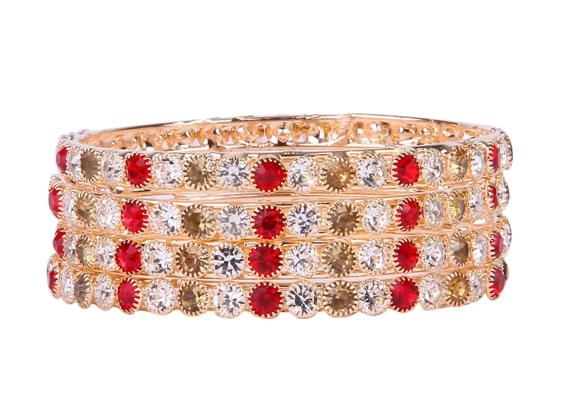 Gold Plated Multi-Colored Stone Bracelet For Women
