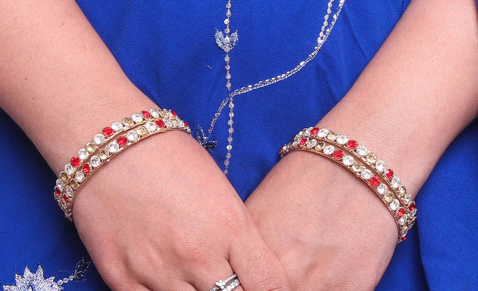 Gold Plated Multi-Colored Stone Bracelet For Women