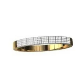 GOLD SCACCO STRETCH BRACELET WITH 9 DIAMOND STATIONS BY ROBERTO DEMEGLIO