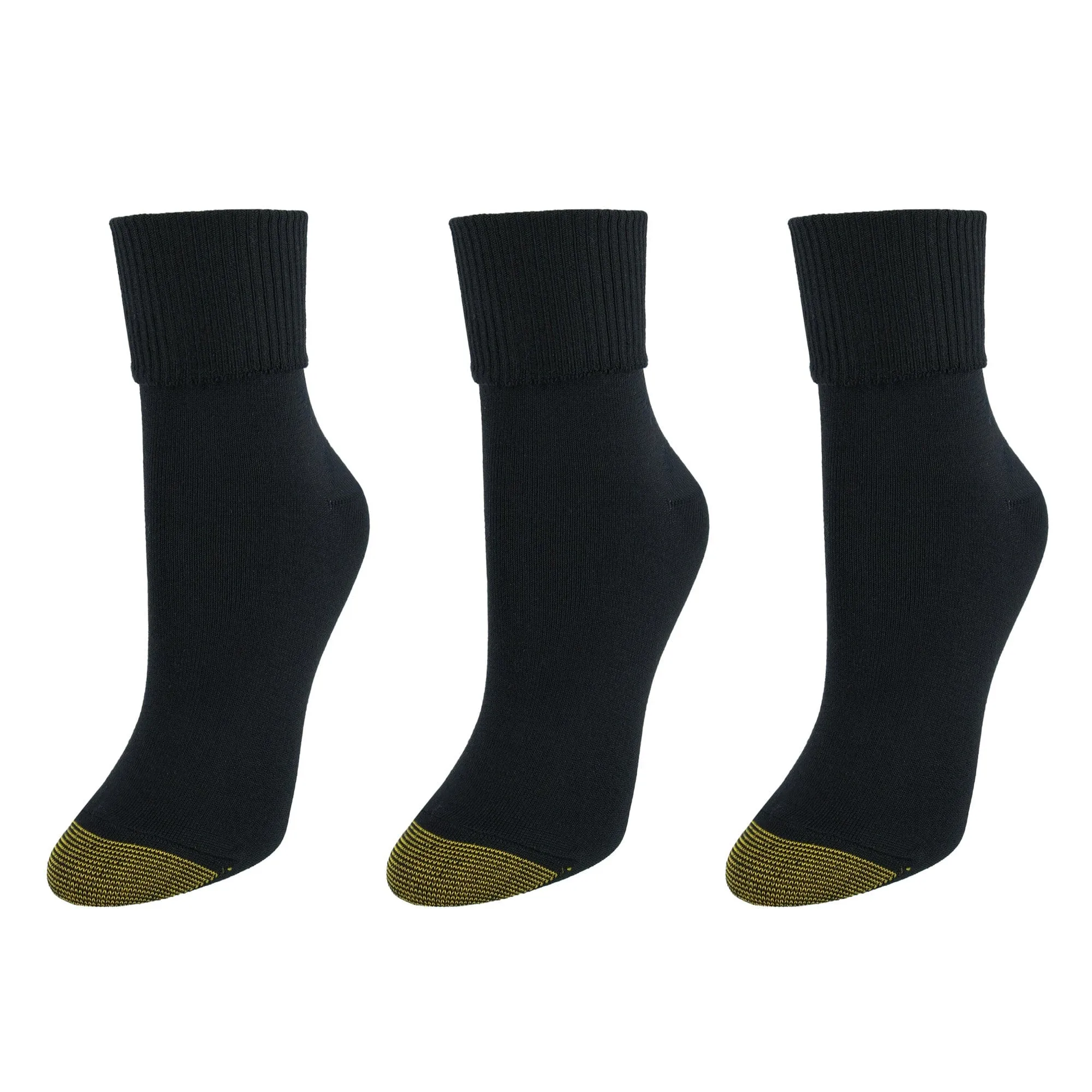 Gold Toe Women's Providence Turn Cuff Cotton Blend Socks (3 Pair Pack)