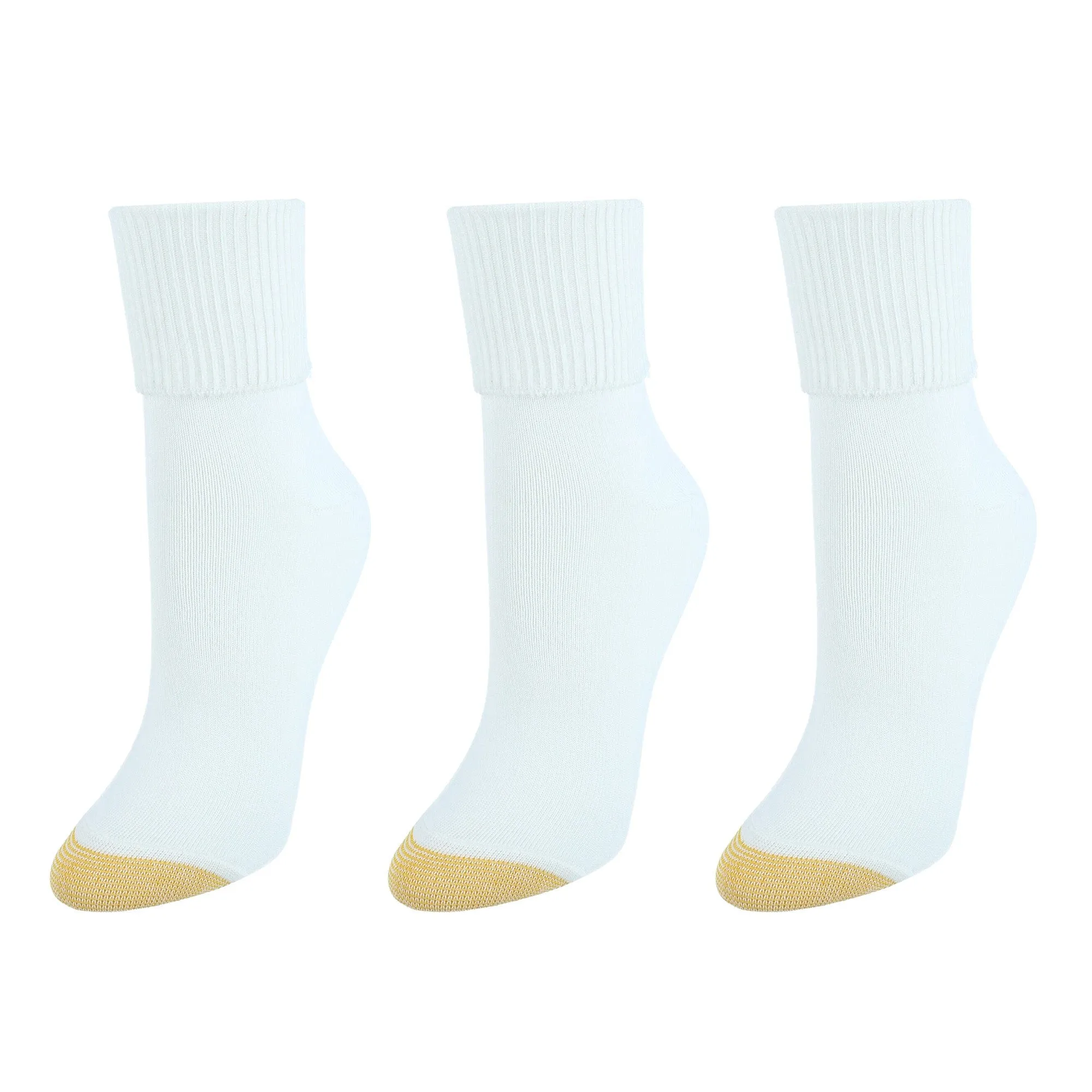 Gold Toe Women's Providence Turn Cuff Cotton Blend Socks (3 Pair Pack)