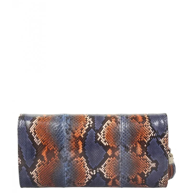 Gucci Blue & brown python Soho clutch