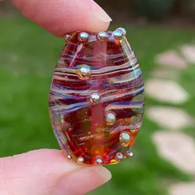 Handmade Fuchsia Pink Lampwork Focal Bead