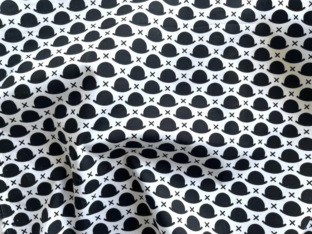 Handsome Black Billycocks & Kisses Cotton Poplin (Made in Italy)