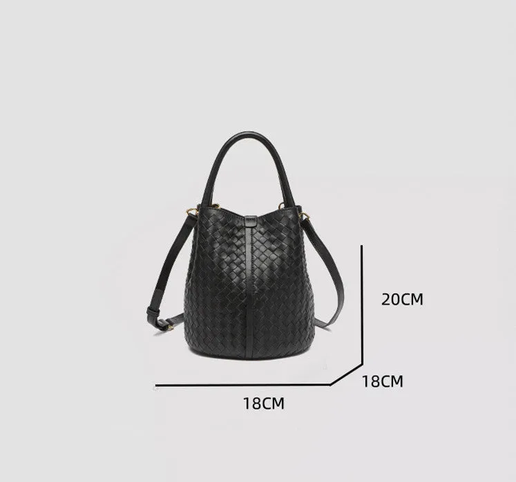 Handwoven Lambskin Bucket Bag