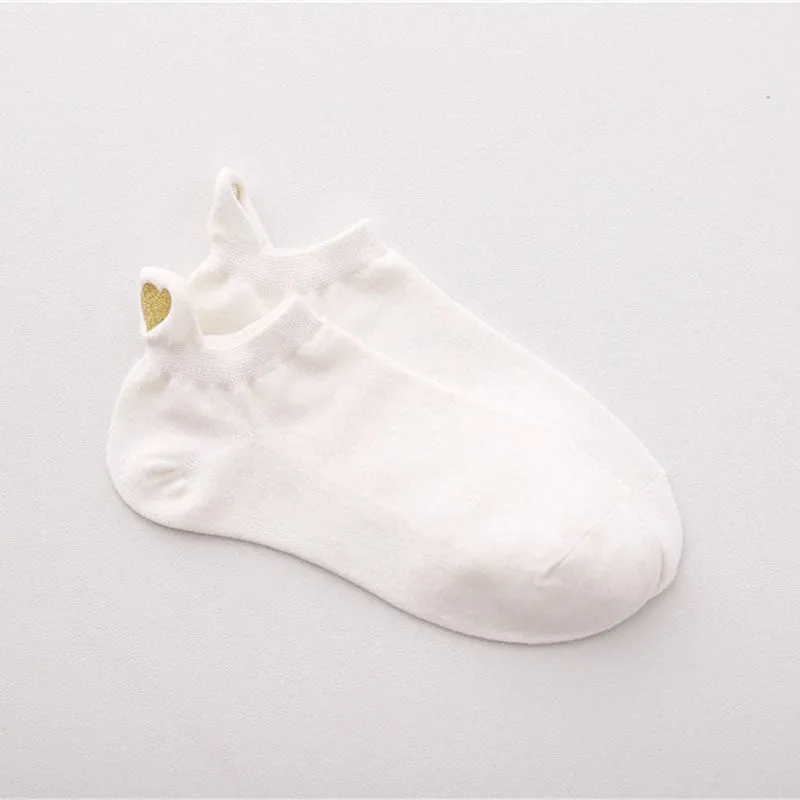 Heart Embroidered Casual Socks