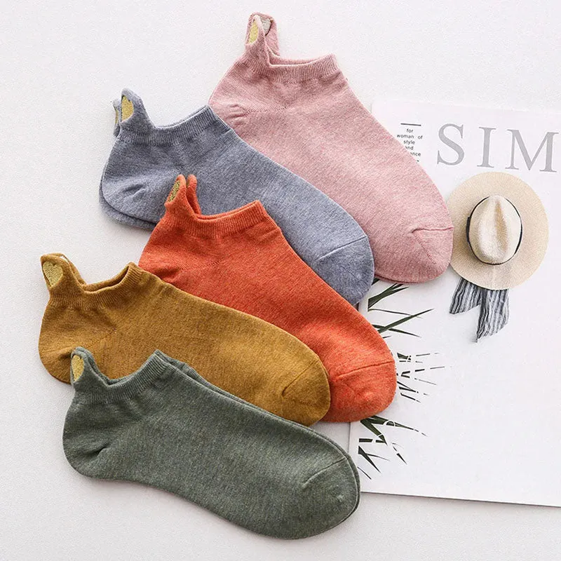 Heart Embroidered Casual Socks
