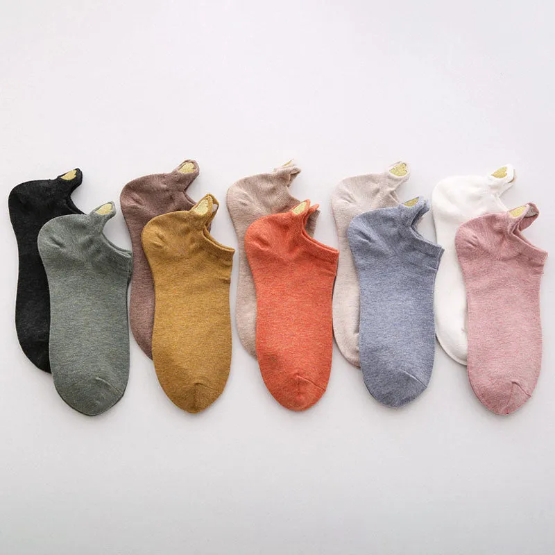 Heart Embroidered Casual Socks