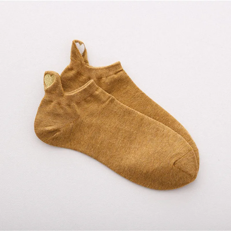Heart Embroidered Casual Socks