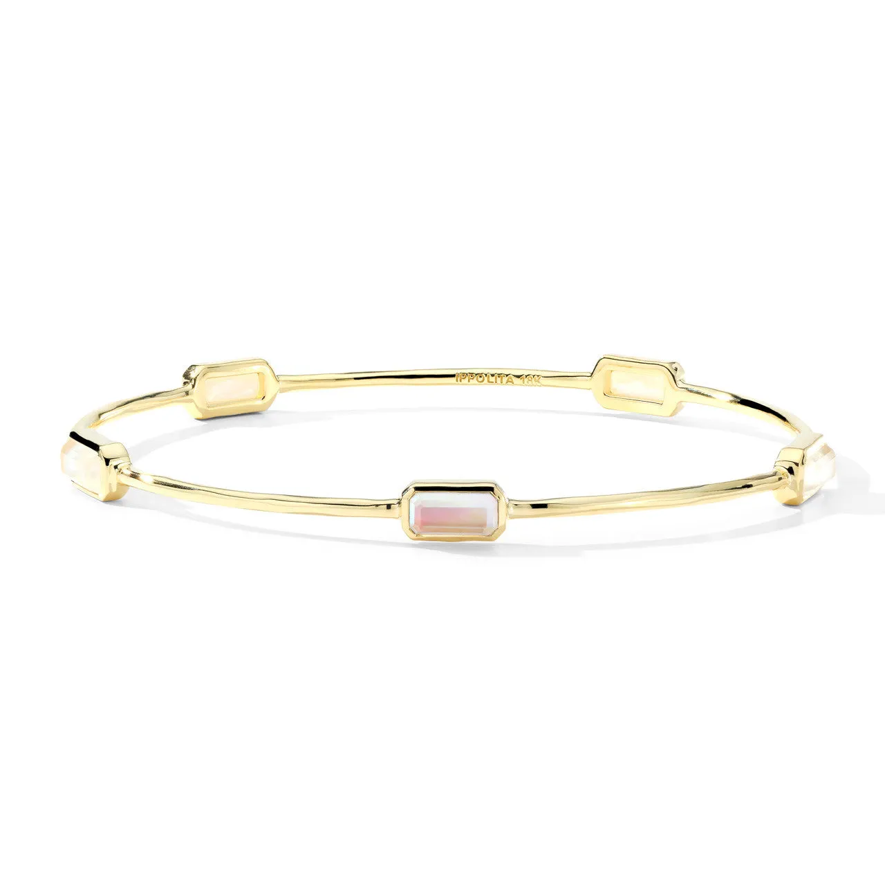 IPPOLITA Gelato Yellow Gold Bangle Bracelet in Mother-of-Pearl Doublet - ROCK CANDY