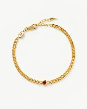 January Birthstone Chain Bracelet | 18k Gold Plated Vermeil/Garnet