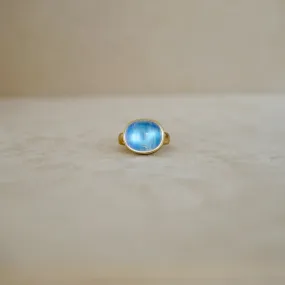 Large East West Blue Moonstone Ring