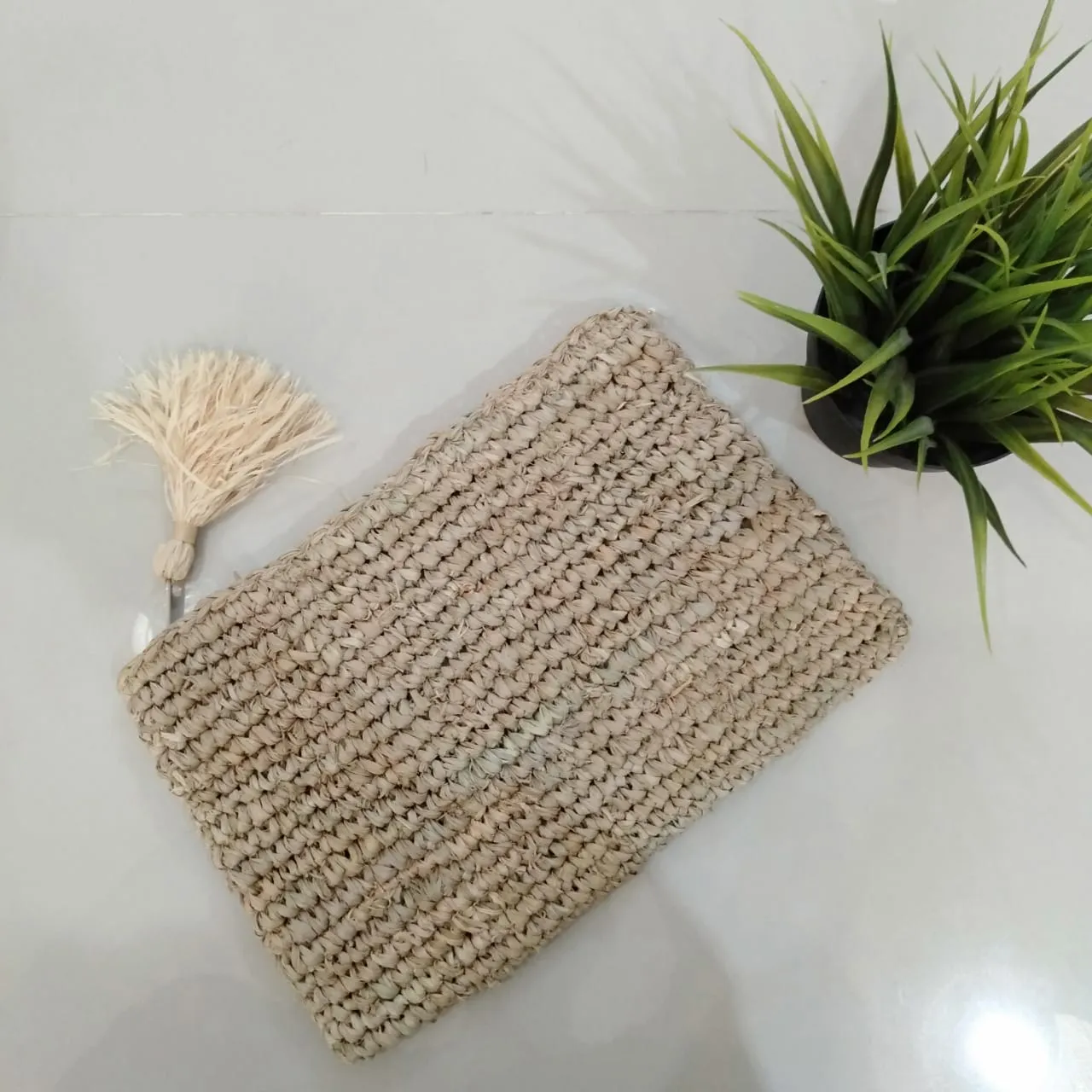 Large Woven Straw Grass Or Raffia Clutches
