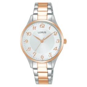 Lorus Ladies Two-tone Analog Watch with Stainless Steel Bracelet & White Dial RG272VX9