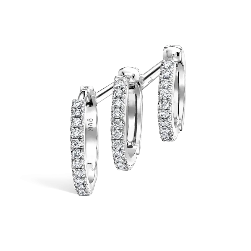 Maria Tash Diamond Triple Linked Eternity Hoop Earring and Cuffs