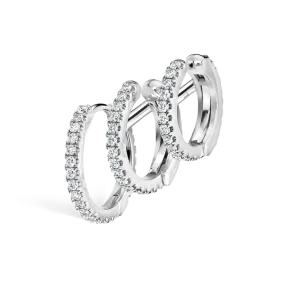 Maria Tash Diamond Triple Linked Eternity Hoop Earring and Cuffs
