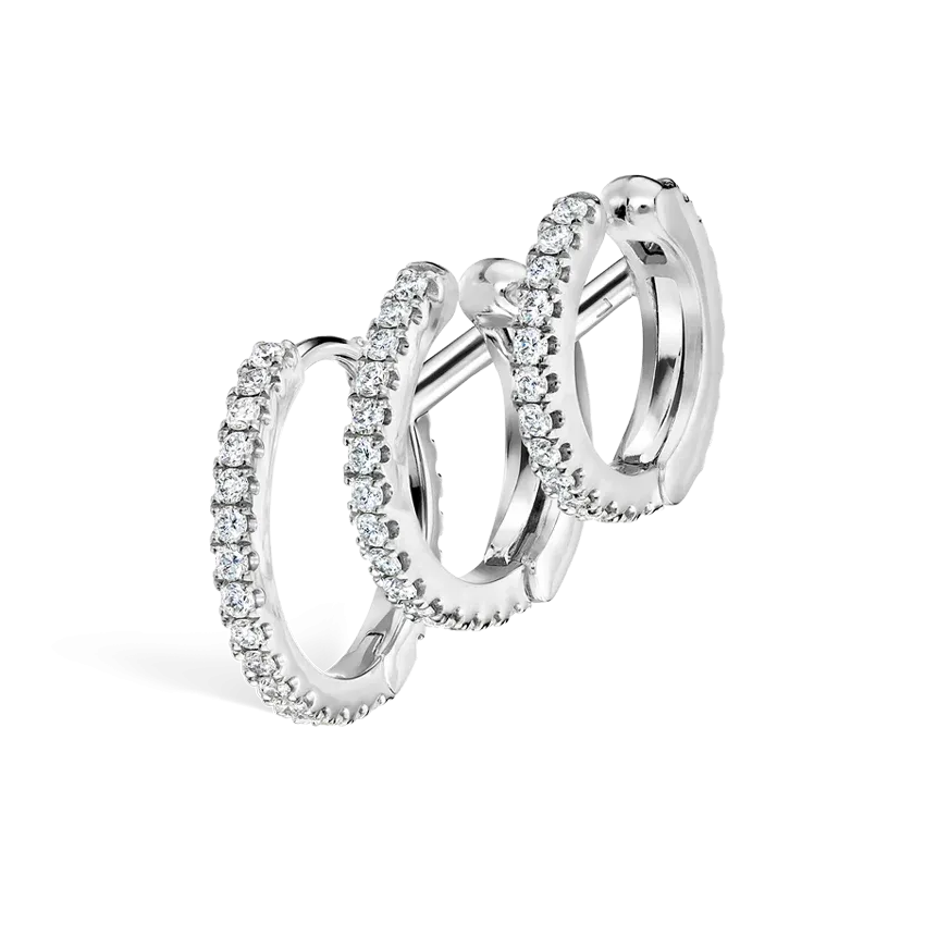 Maria Tash Diamond Triple Linked Eternity Hoop Earring and Cuffs