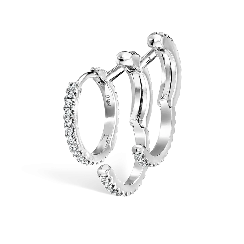 Maria Tash Diamond Triple Linked Eternity Hoop Earring and Cuffs