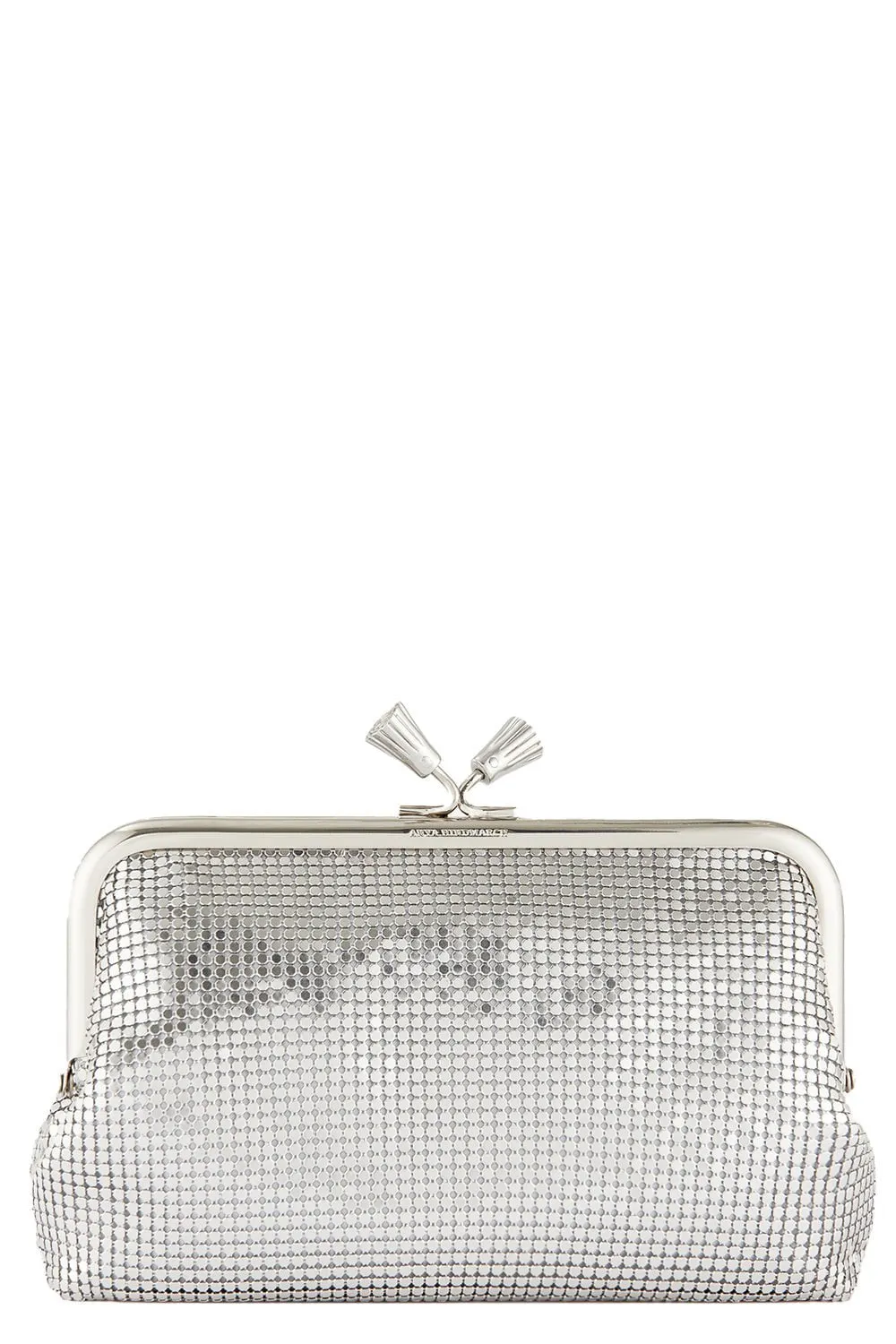 Maud Tassel Clutch - Silver Mesh