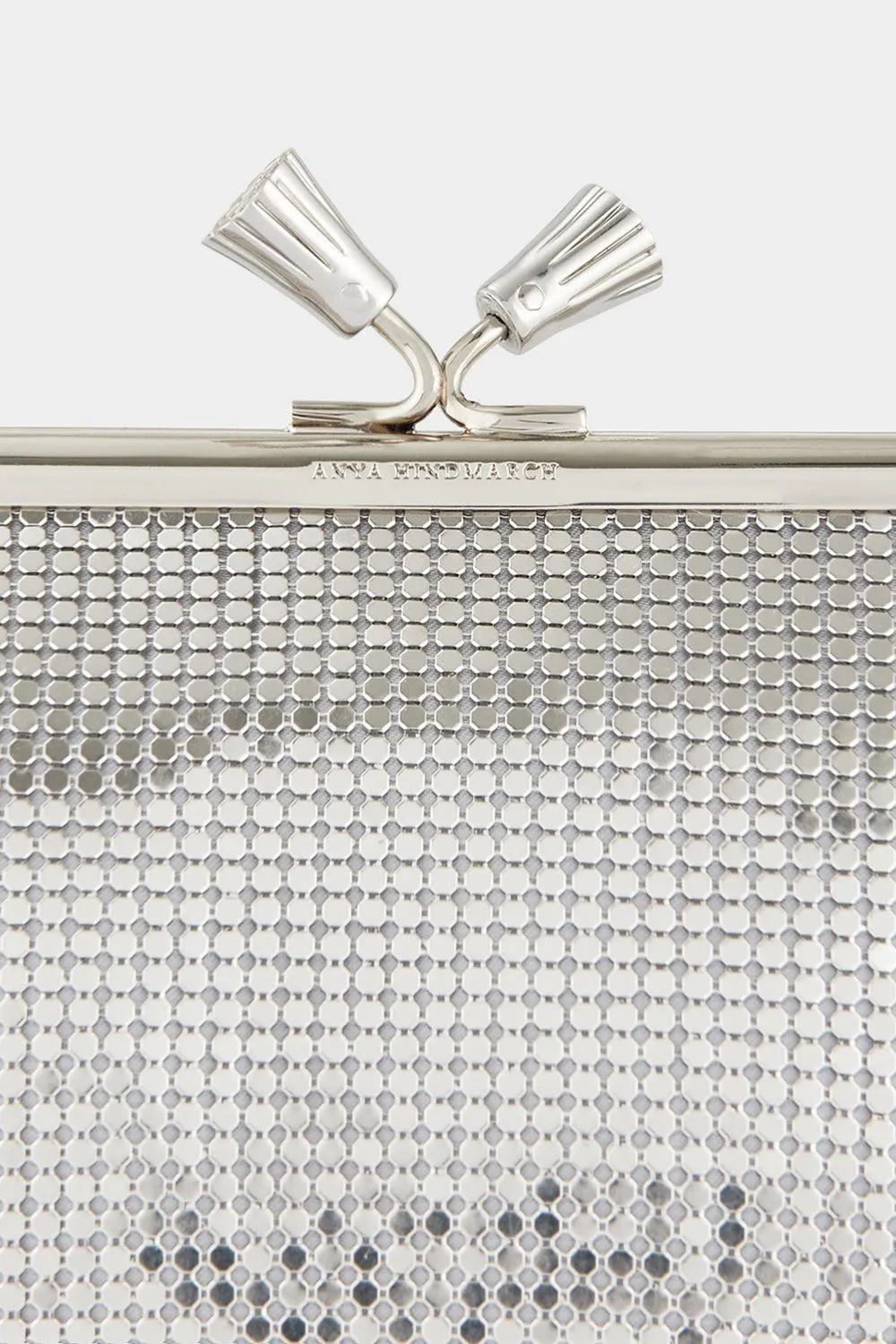 Maud Tassel Clutch - Silver Mesh