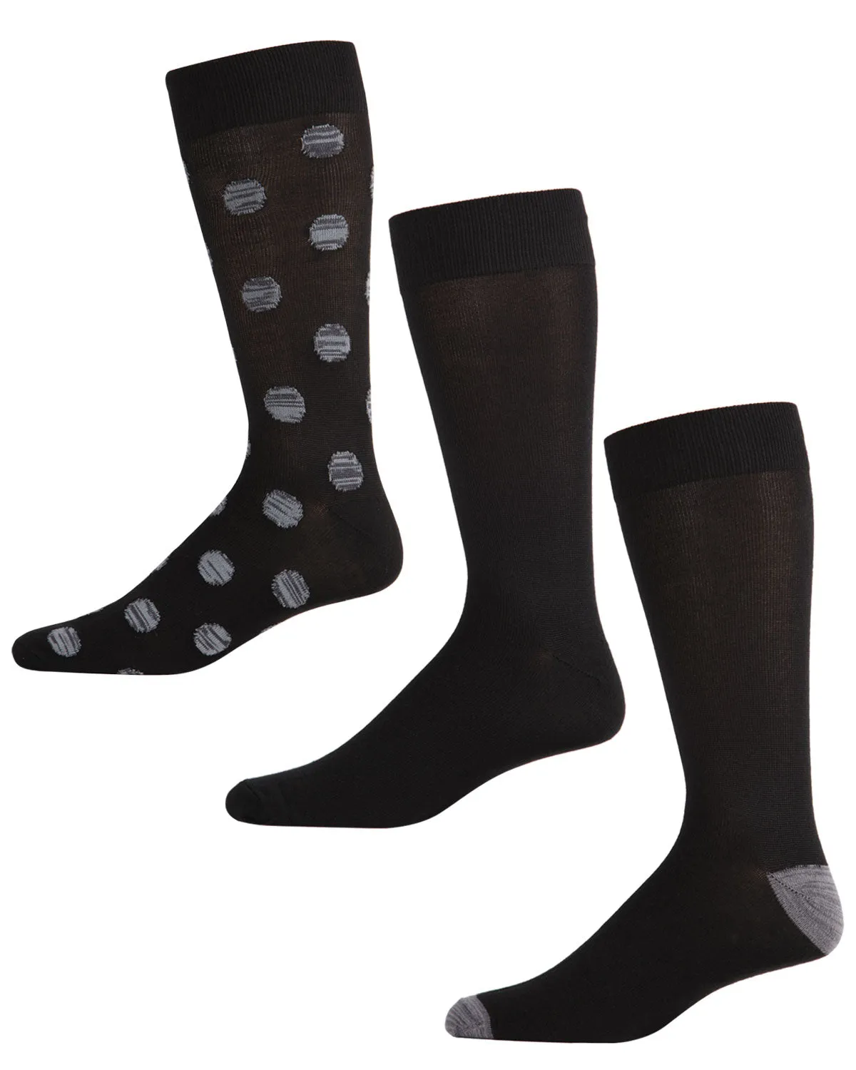 Men's 3 Pair Pack Super Soft Allover Polka Dot Crew Socks