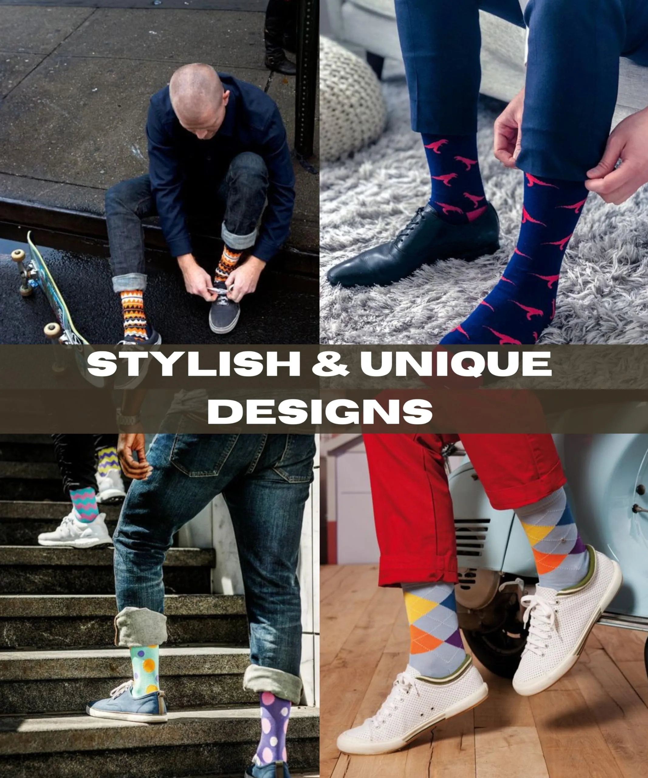 Men's 6-Pack Colorful Novelty Socks with Dots, Stripes, and Floral Designs