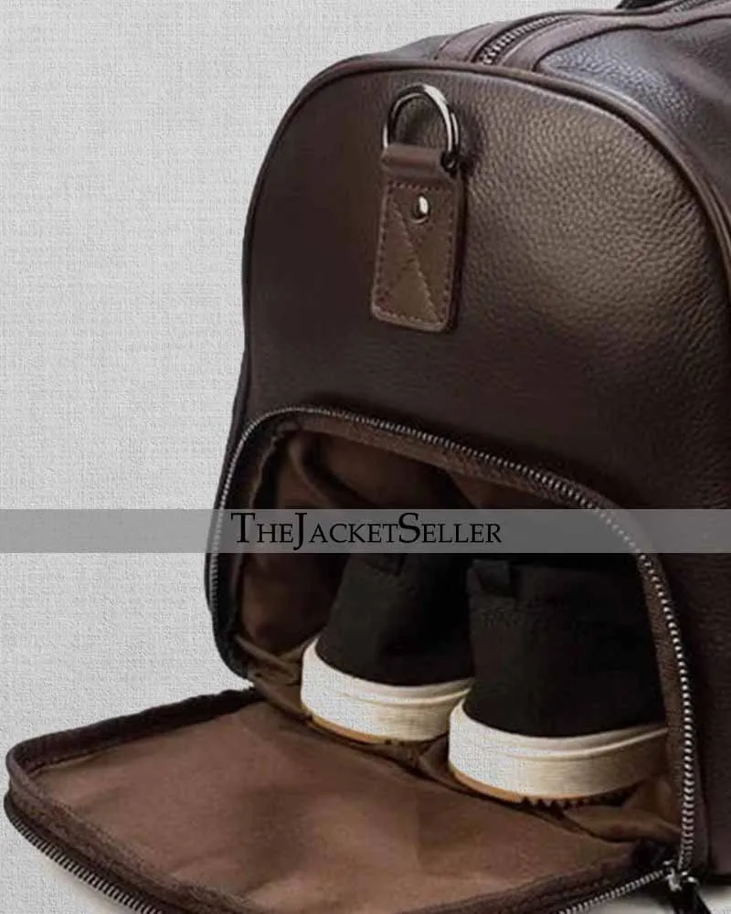 MEN'S & WOMEN'S BROWN LEATHER WEEKENDER LUGGAGE BAG