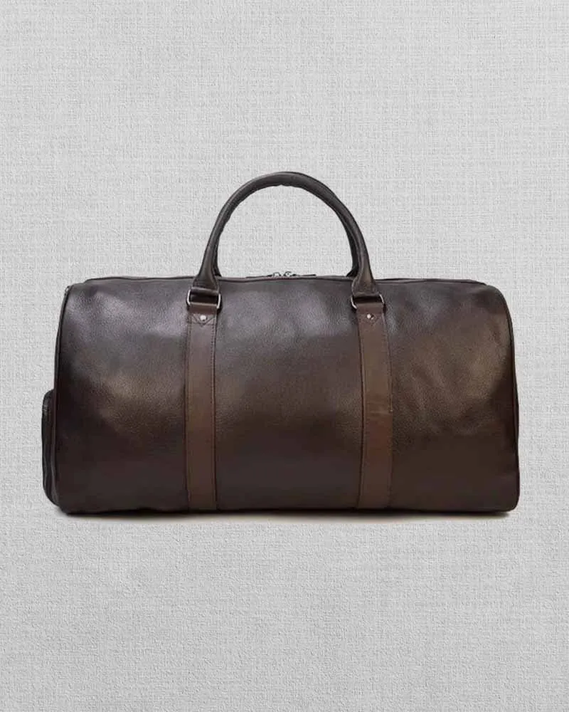 MEN'S & WOMEN'S BROWN LEATHER WEEKENDER LUGGAGE BAG