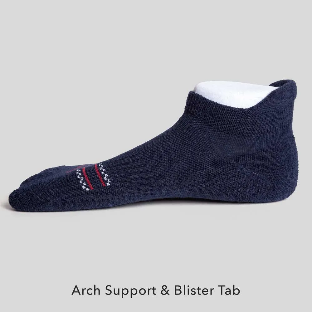 Merino Wool No Show Blister Tab | DARK NAVY 4 Pairs