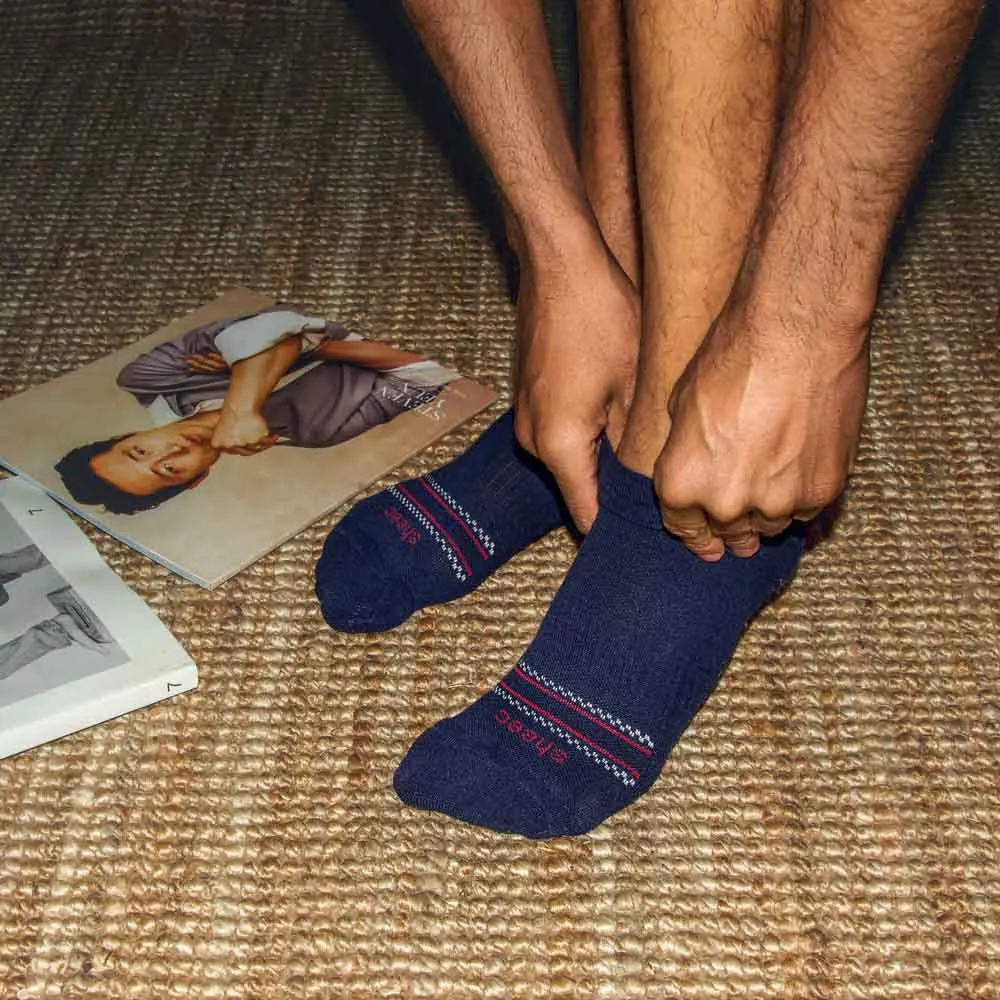 Merino Wool No Show Blister Tab | DARK NAVY 4 Pairs