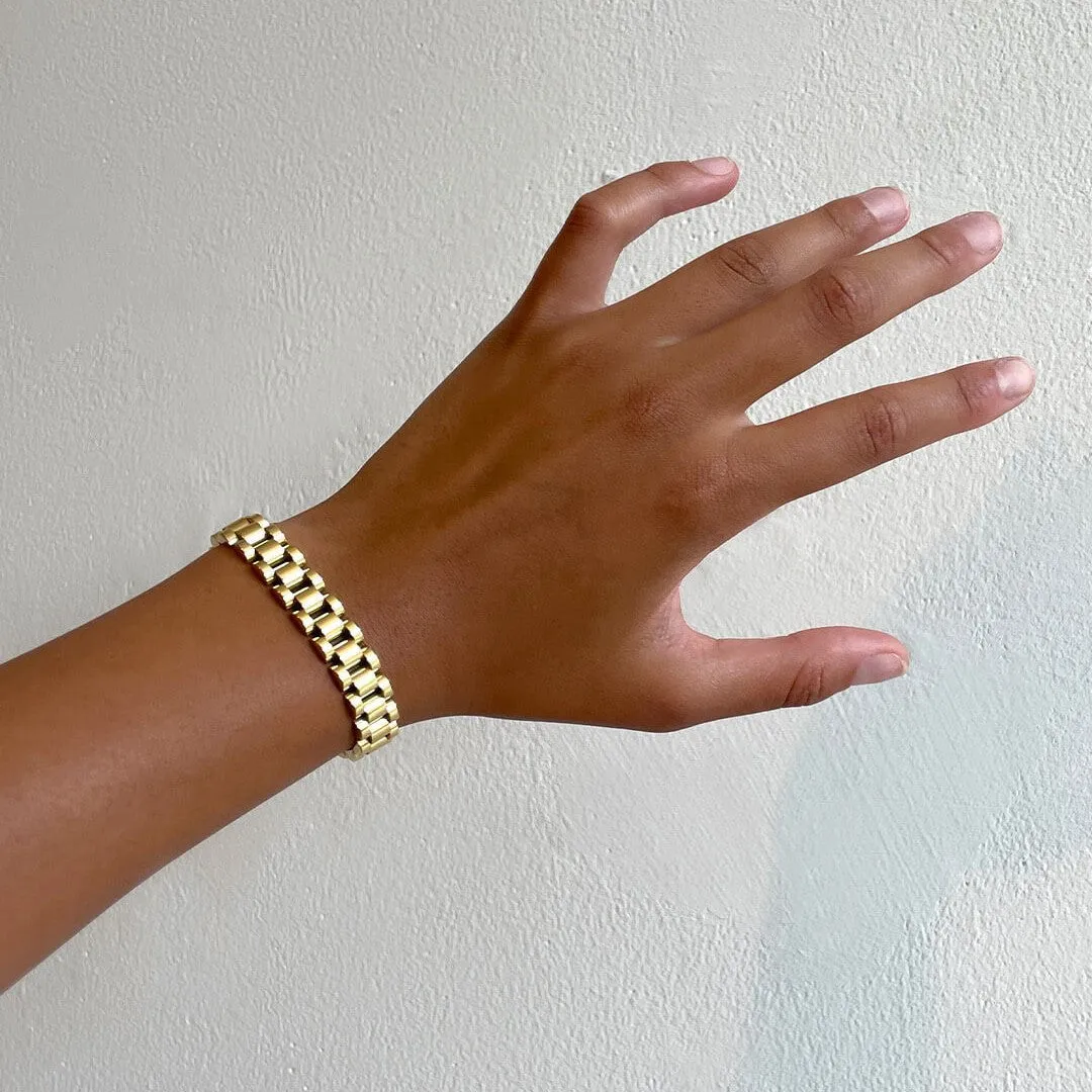 Metal Bar Streatch Gold Bracelet JLTB0593