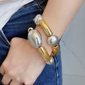 Metal Glossy Irregular Chunky Multicolor Bracelet JLTB0599