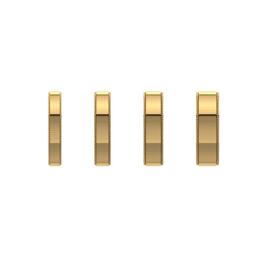 Milgrained Stepped Edge Comfort Fit Band
