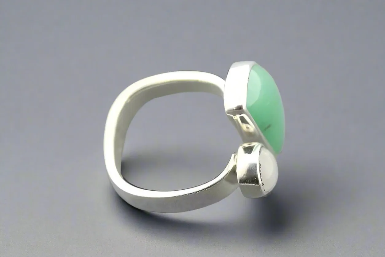 Moon & star ring - aventurine & moonstone