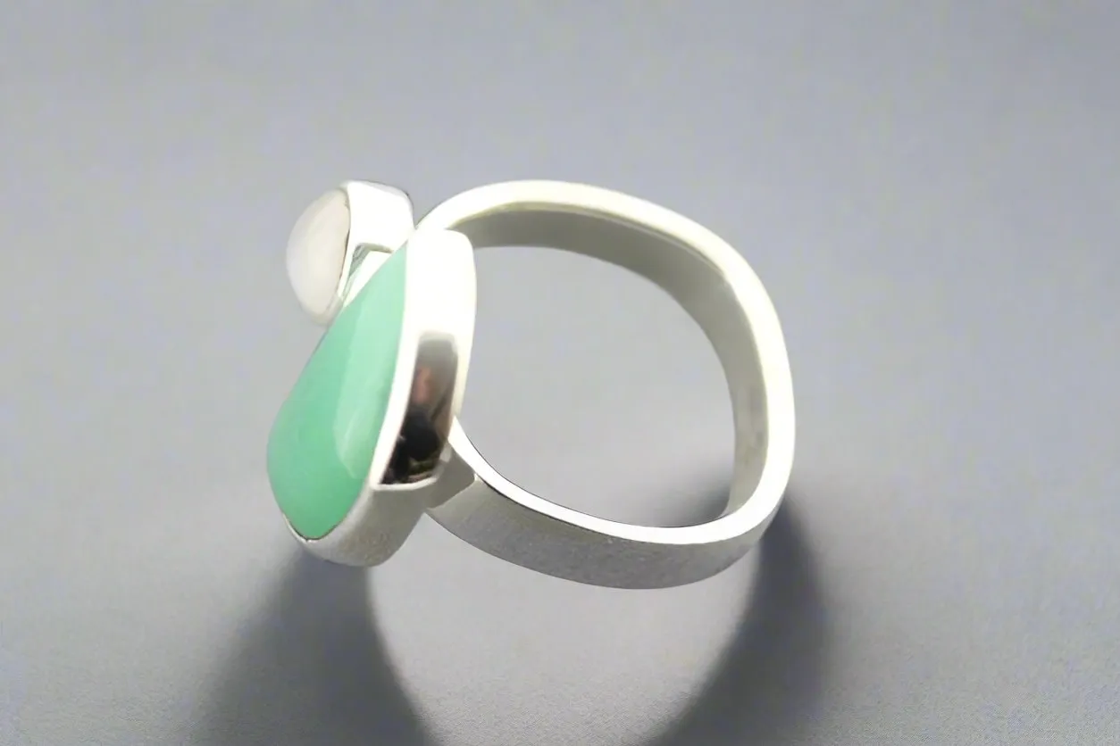 Moon & star ring - aventurine & moonstone