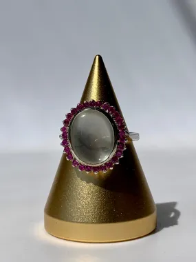 Moonstone & Ruby Ring