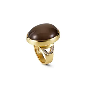 Moonstone and Diamonds Ring