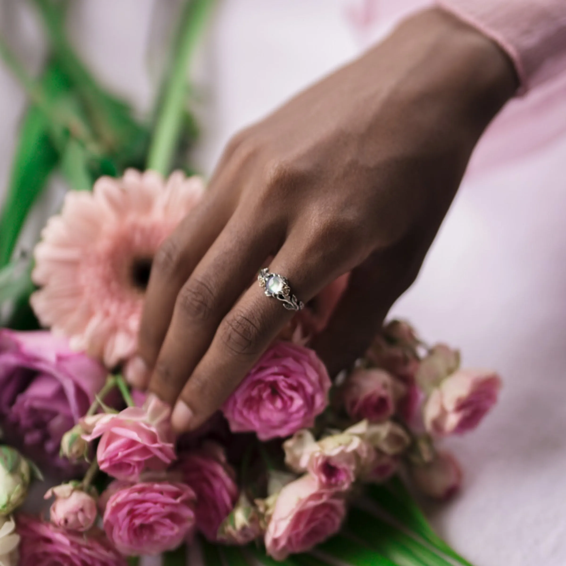 Moonstone Engagement Ring "Primrose"