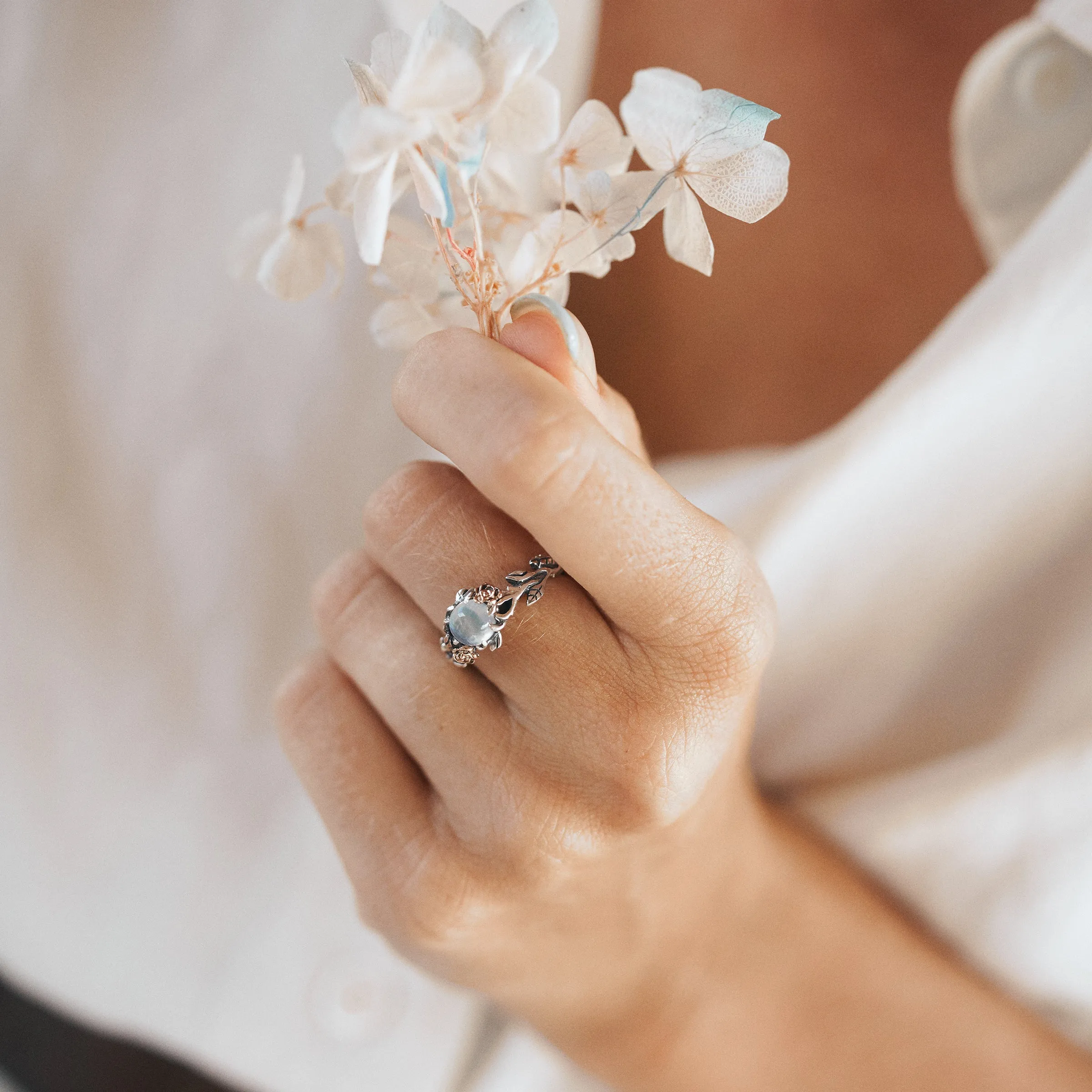 Moonstone Engagement Ring "Primrose"