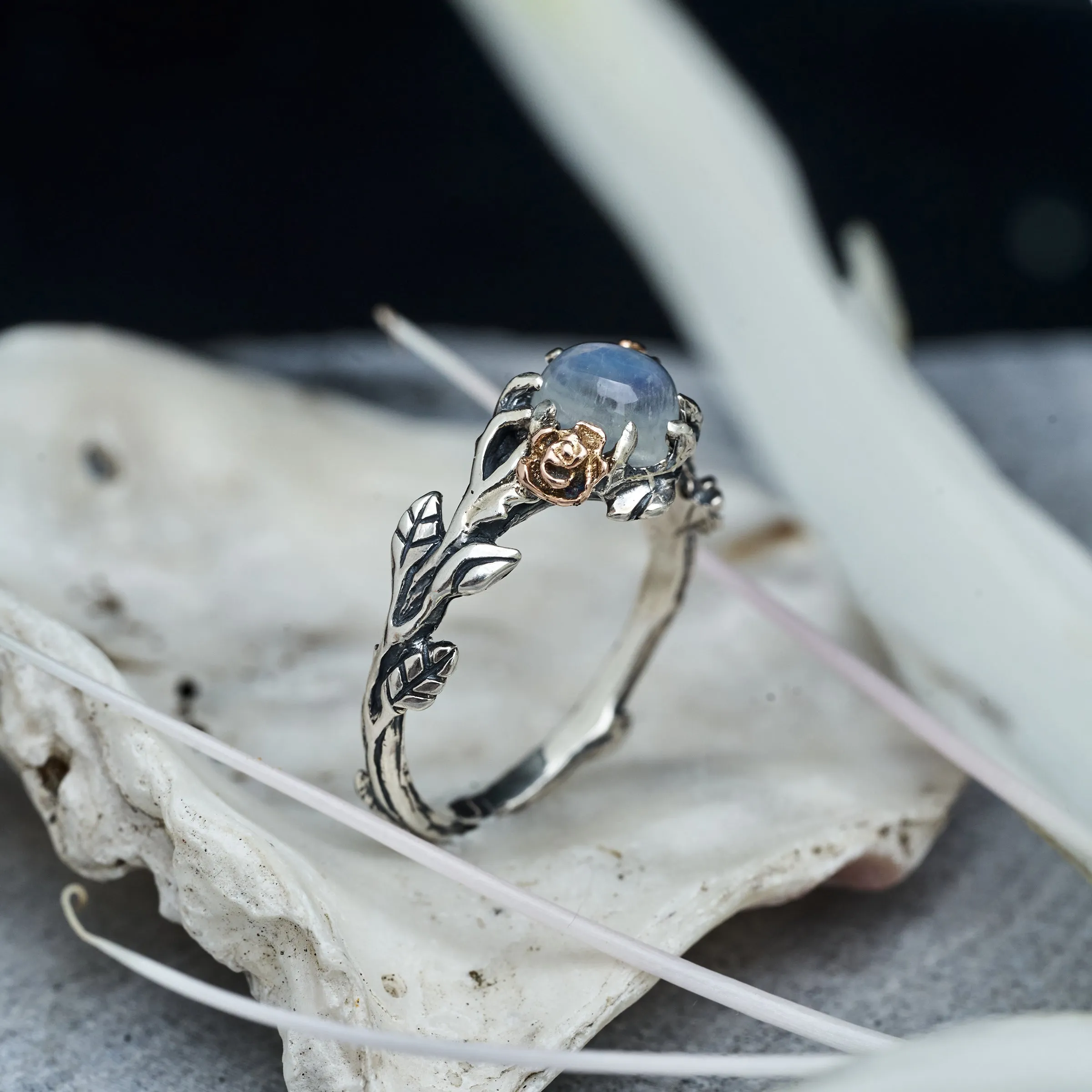 Moonstone Engagement Ring "Primrose"