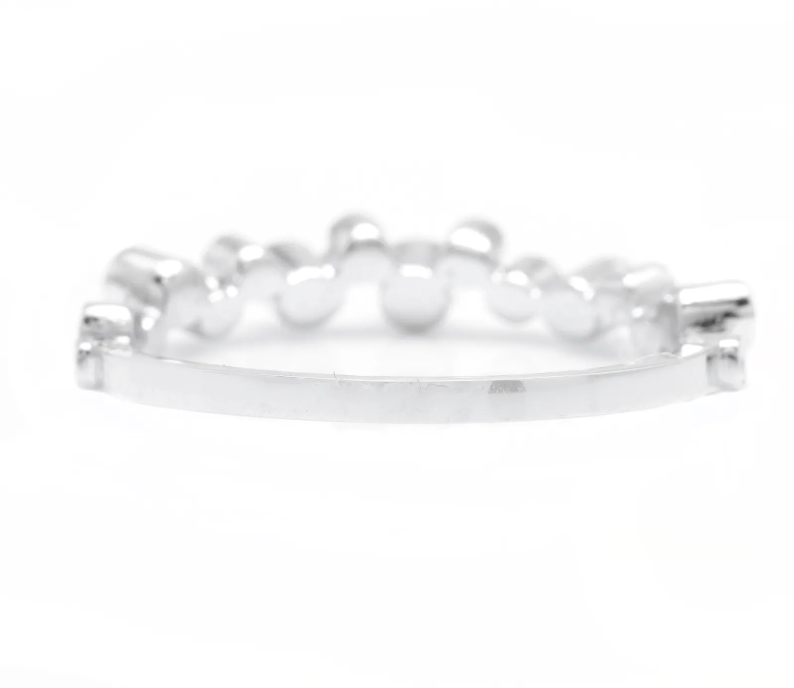Natural Diamond 14K Solid White Gold Band Ring