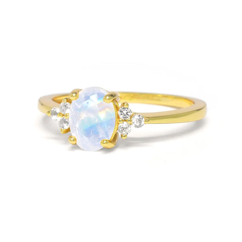 Natural Oval Moonstone Ring