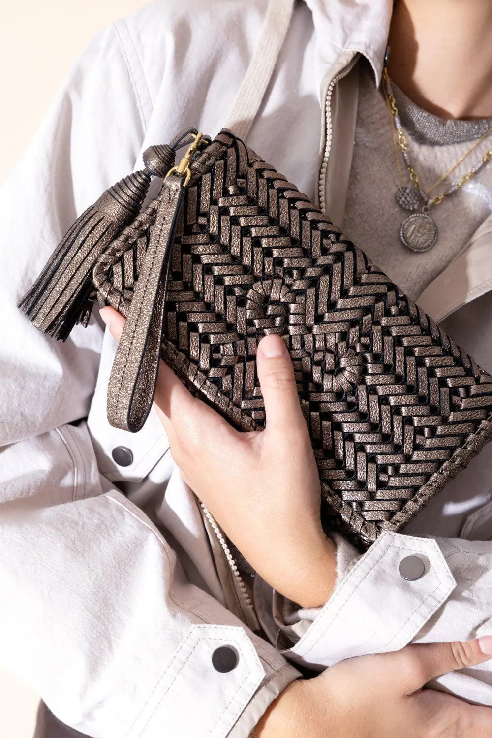 Neeson Tassel Clutch - Smog