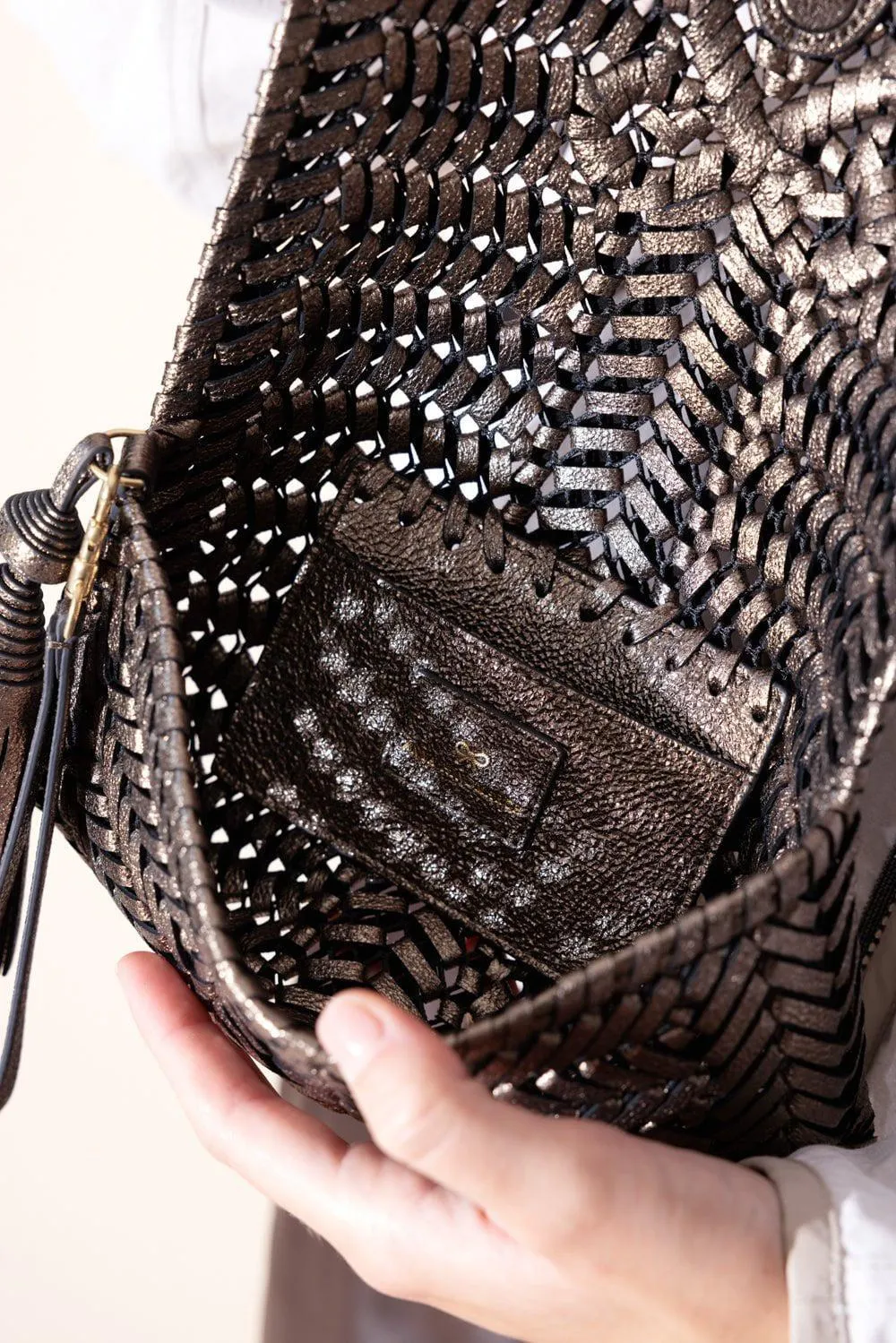 Neeson Tassel Clutch - Smog