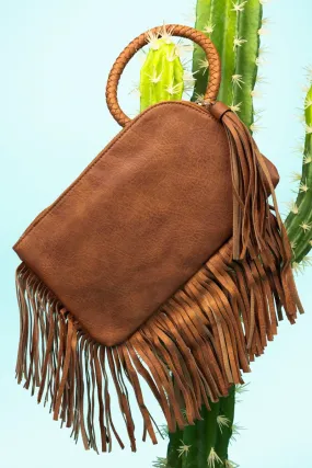 NGIL Light Brown Fairleigh Fringe Bangle Clutch
