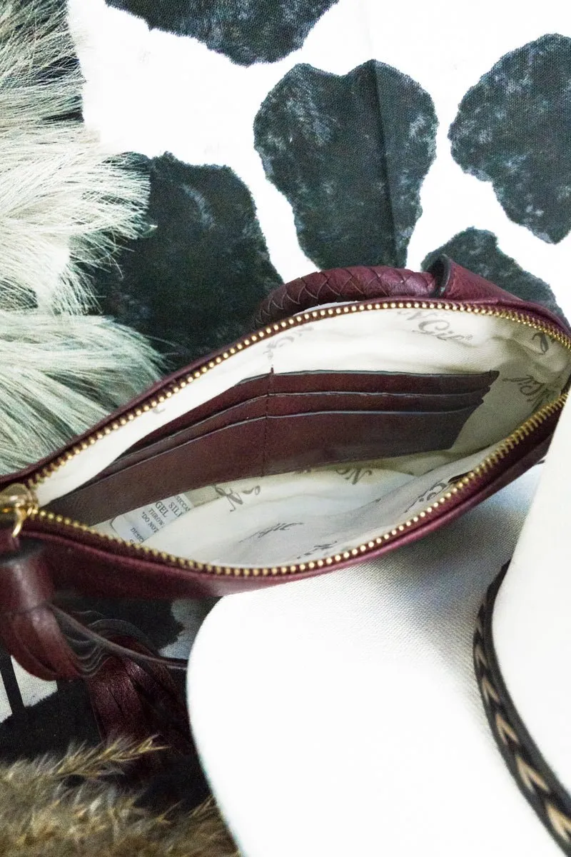 NGIL Wine Faux Leather Bangle Clutch