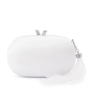 OB7467 JENNA FEATHER TASSEL CLUTCH