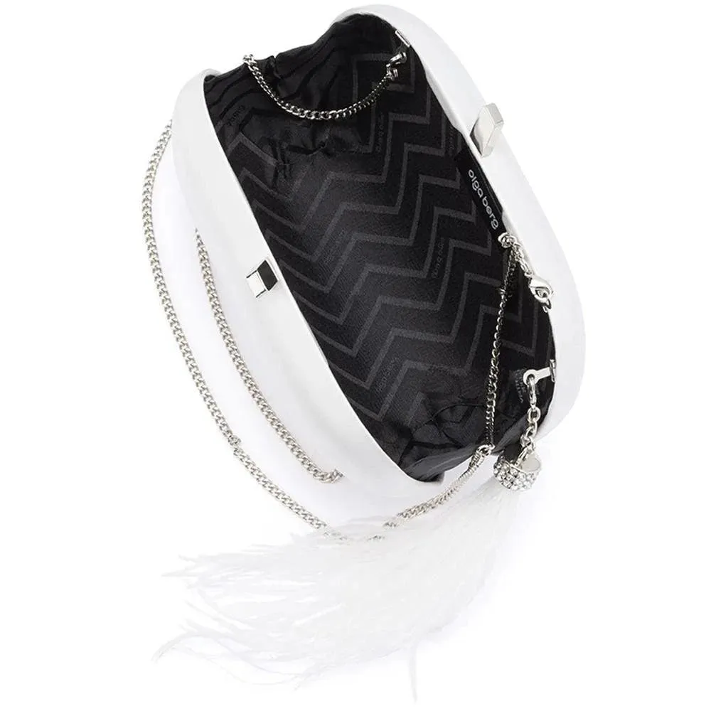 OB7467 JENNA FEATHER TASSEL CLUTCH