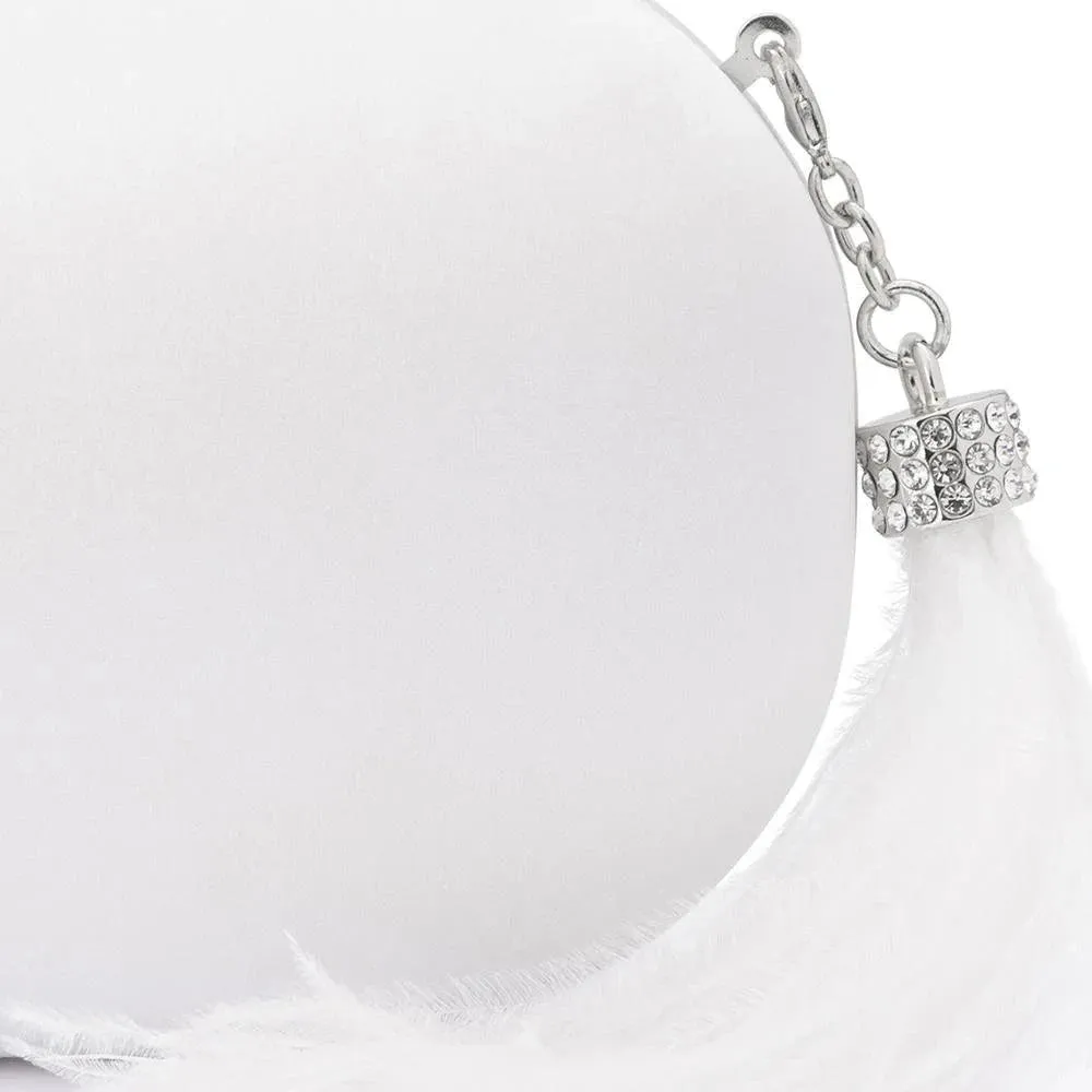 OB7467 JENNA FEATHER TASSEL CLUTCH